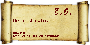 Bohár Orsolya névjegykártya